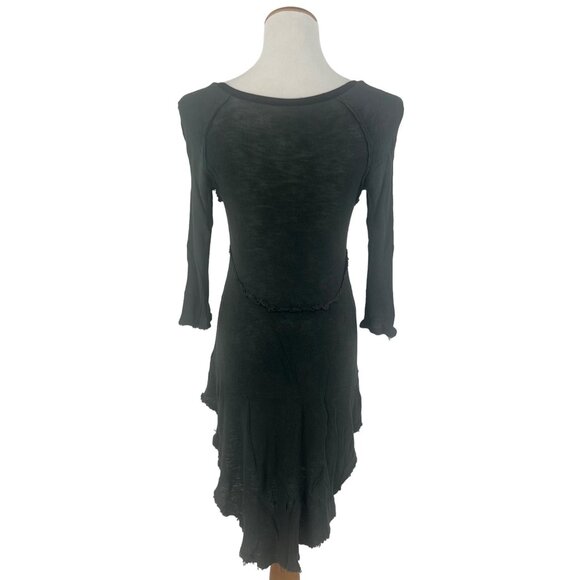 Free People Semi Sheer Asymmetric 3/4 Sleeve Slub Knit Layering Top - Picture 8 of 14